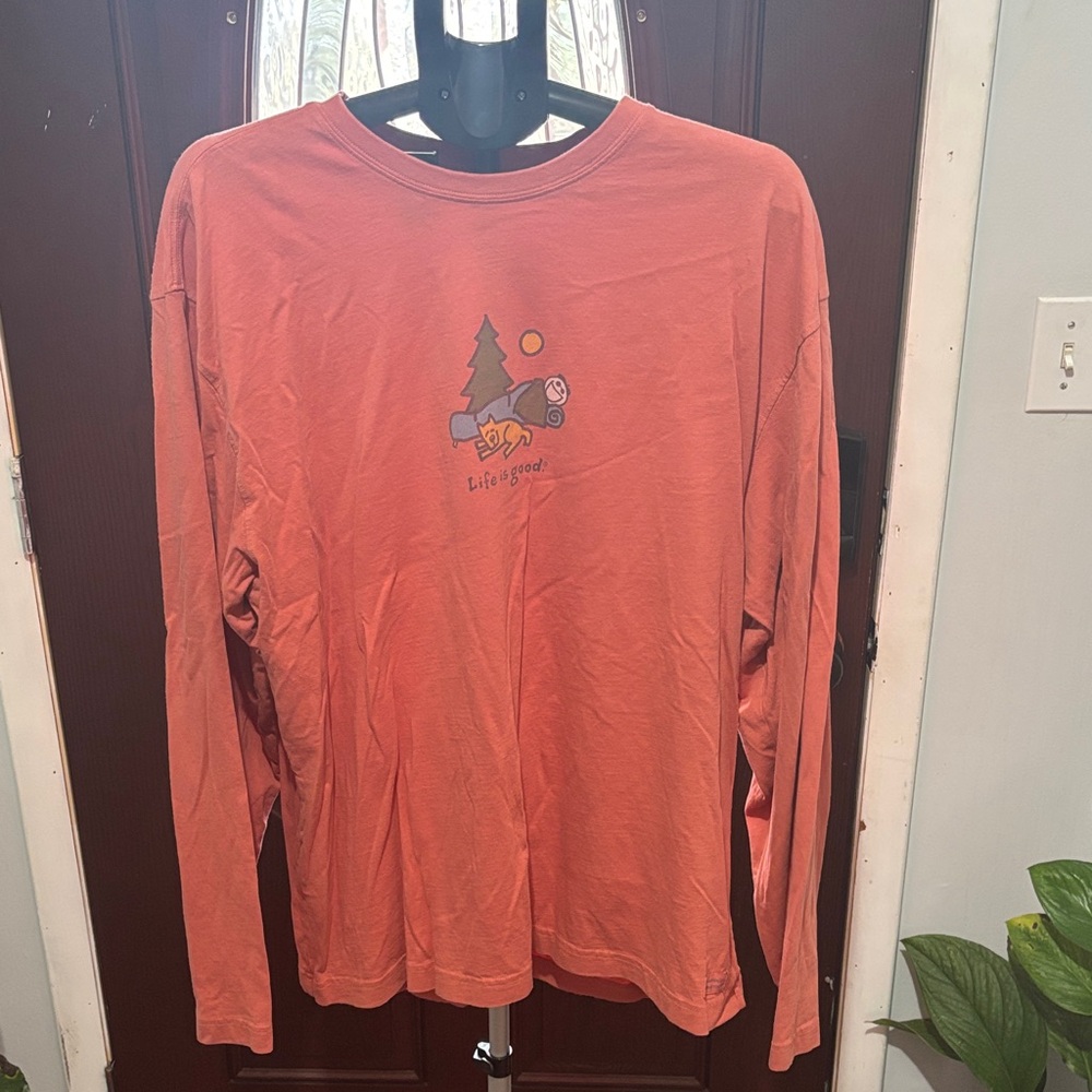 Life Is Good Men's Coral Long Sleeve Tee Size XL